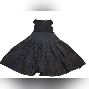 Adrianna Papell Black Formal Fit & Flare Cocktail Dress Size 12 EUC